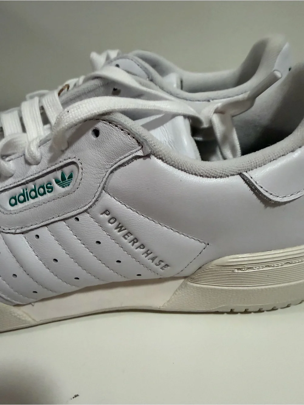 Adidas Powerphase White Leather Sneakers size 12